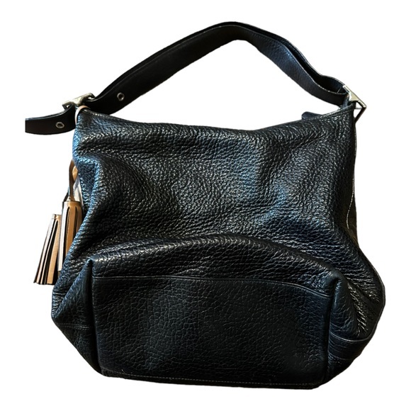 Coach Legacy Duffle Tassels Black Brown Pebble Leather Large Shoulder Handbag - Picture 4 of 5